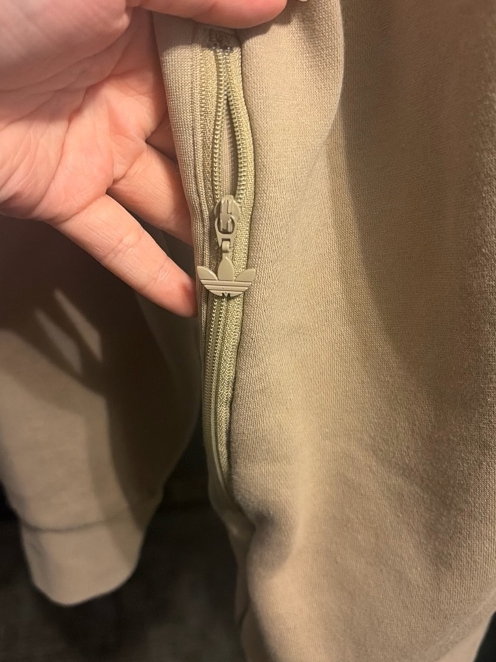 adidas Trefoil Zip Hoodie - Light Beige